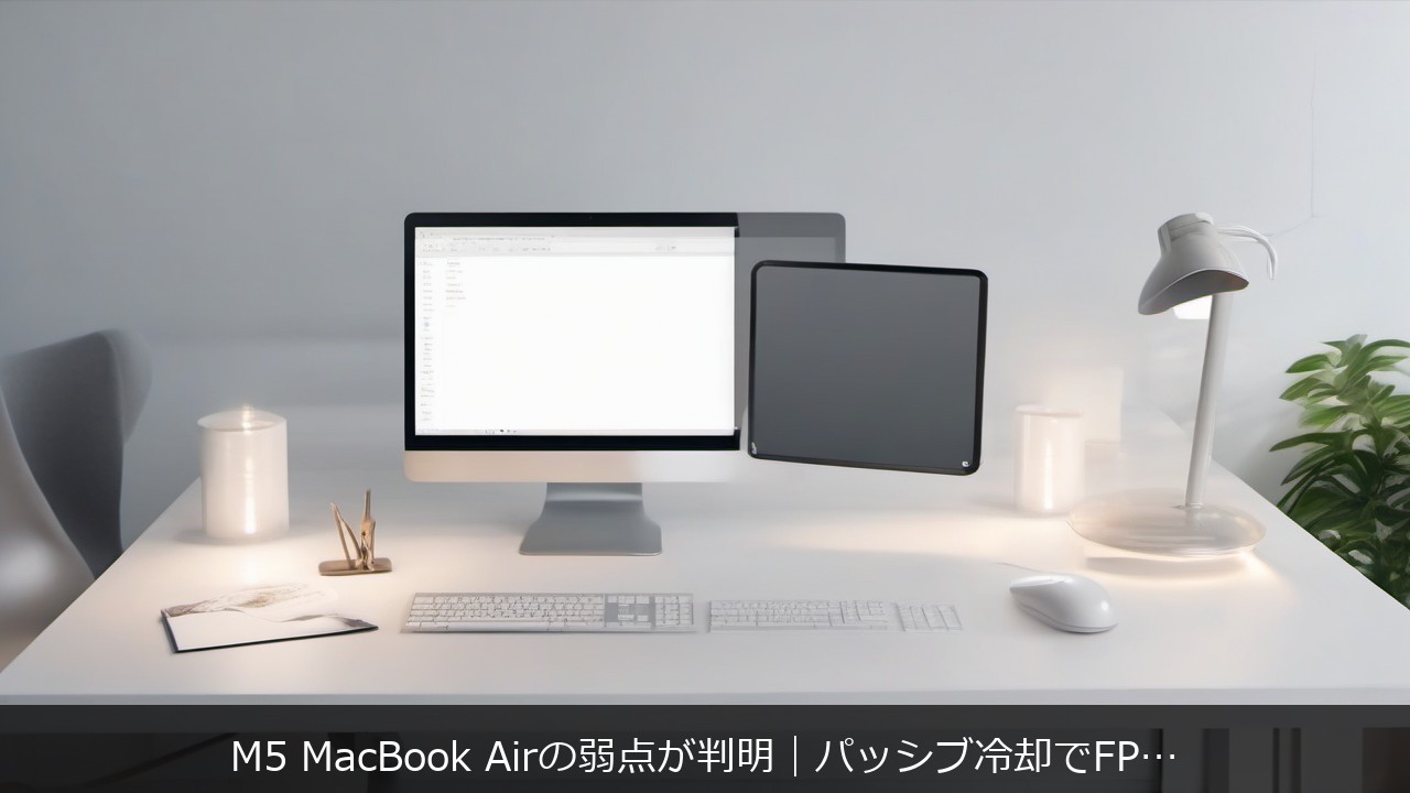 PC総合：M5 MacBook Airの弱点が判明｜パッシブ冷却でFPS最大40%低下の衝撃 アイキャッチ