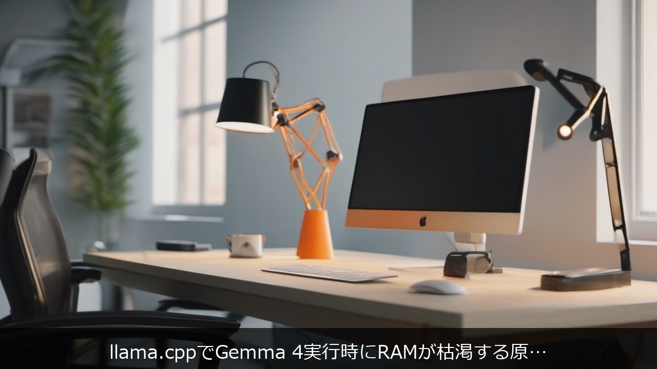 llama.cppでGemma 4実行時にRAMが枯渇する原因と対策 アイキャッチ
