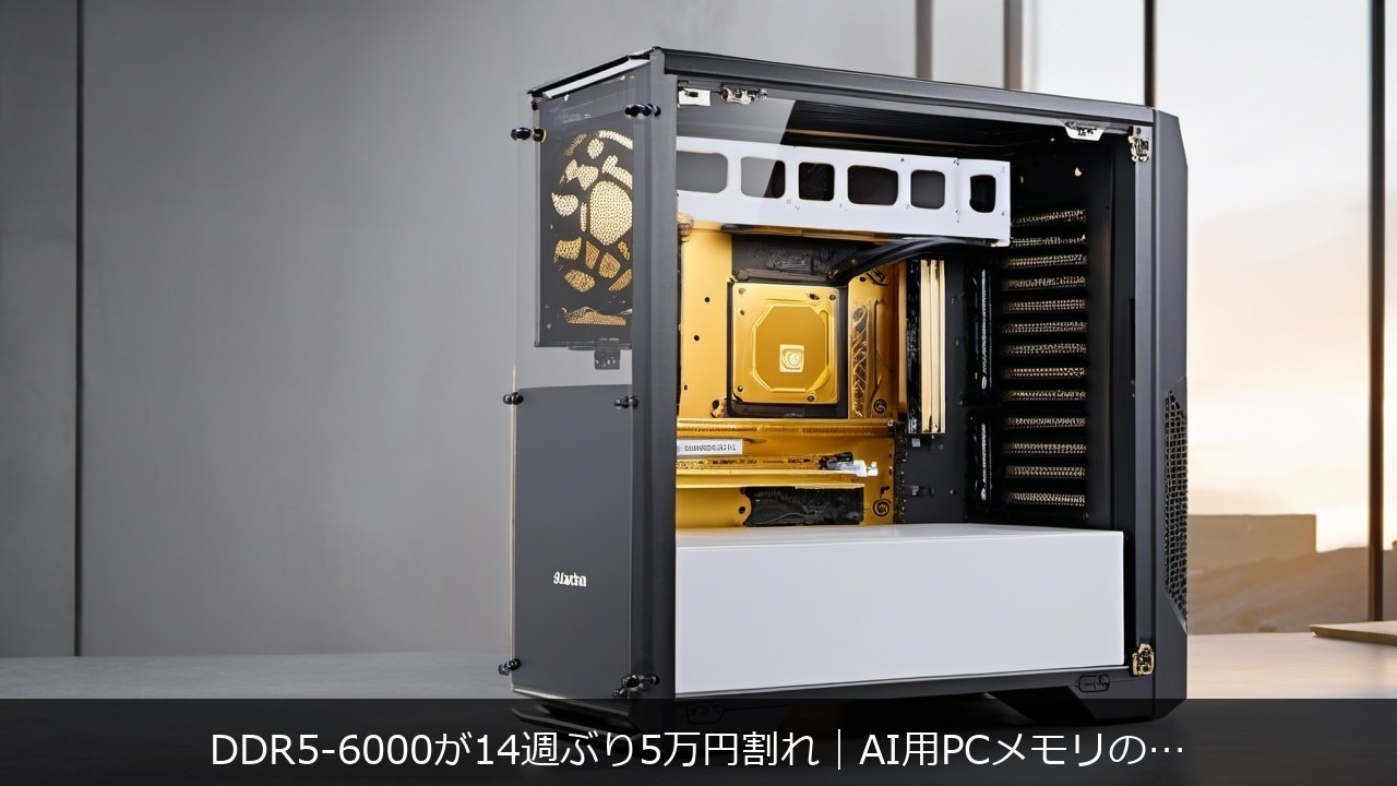 DDR5-6000が14週ぶり5万円割れ｜AI用PCメモリの買い時と必要容量ガイド アイキャッチ