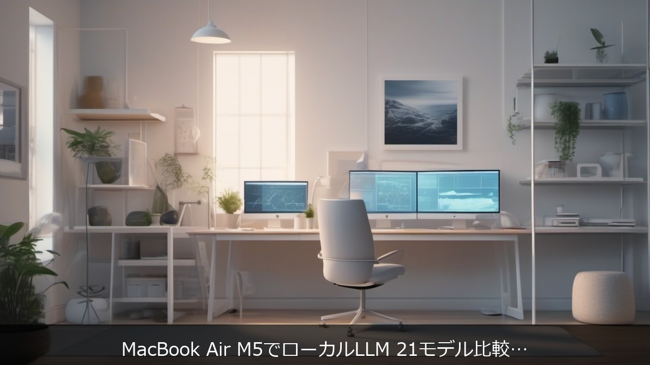 MacBook Air M5でローカルLLM 21モデル比較｜コーディング性能と速度を実測したベンチマーク総括 アイキャッチ