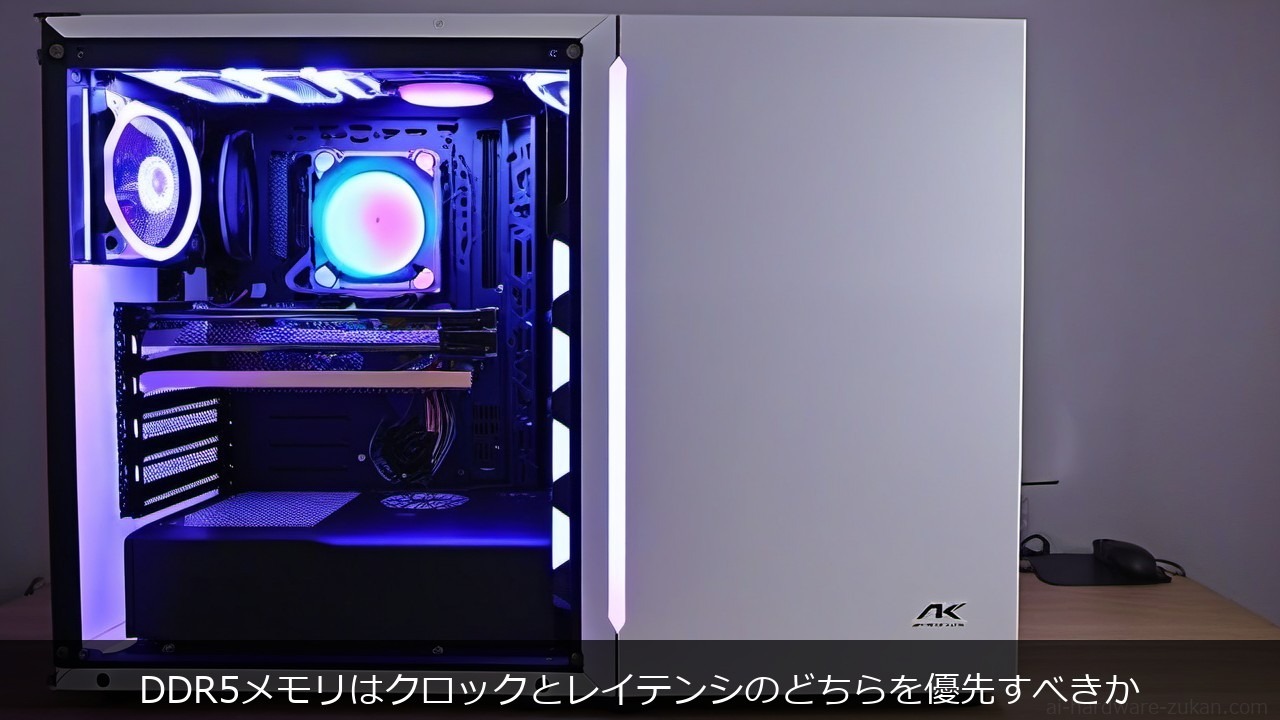 DDR5メモリのクロックとCASレイテンシを比較する自作PCのメモリ選びのイメージ