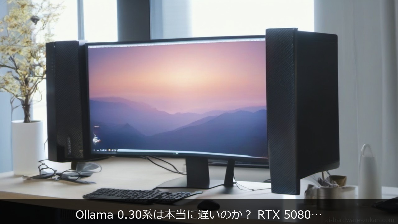 Ollamaのバージョン別推論速度を比較する記事のアイキャッチ（RTX 5080／5060 Ti、ローカルLLM）