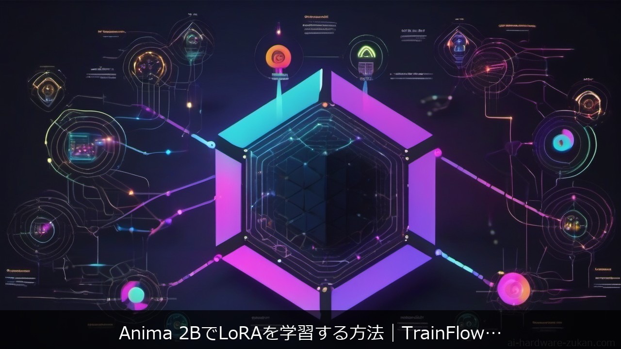 Anima 2B 用 LoRA トレーナー（TrainFlow・Citron・Standalone・neme-anima 等）を VRAM・対応 OS・目的で比較する記事のアイキャッチ画像