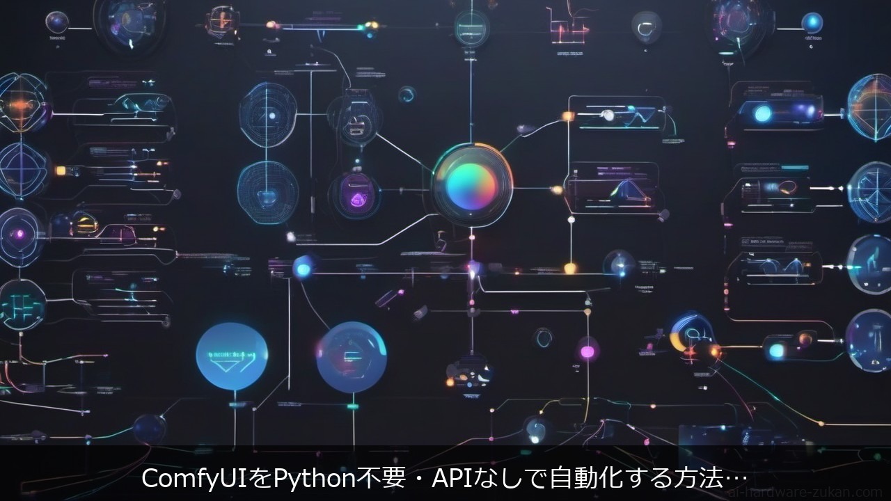 ComfyUI 自動化 ワークフロー ノード 外部テキストに関する記事のアイキャッチ画像 - ComfyUIをPython不要・APIなしで自動化する方法｜非エンジニアでもできる辞書式自動化入門