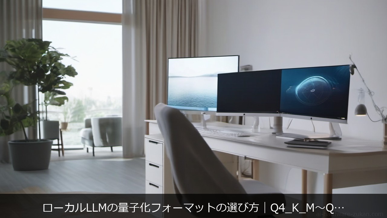 ローカルLLMの量子化フォーマットの選び方｜Q4_K_M〜Q8・QATを精度・サイズと16GB VRAMで見極める アイキャッチ