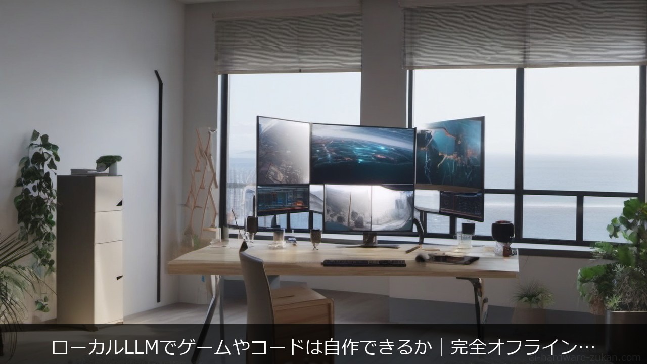 ローカルLLMでゲームやコードは自作できるか｜完全オフライン・反復前提で27Bモデルが到達できる範囲に関する記事のアイキャッチ画像 - ローカルLLMでゲームやコードは自作できるか｜完全オフライン・反復前提で27Bモデルが到達できる範囲