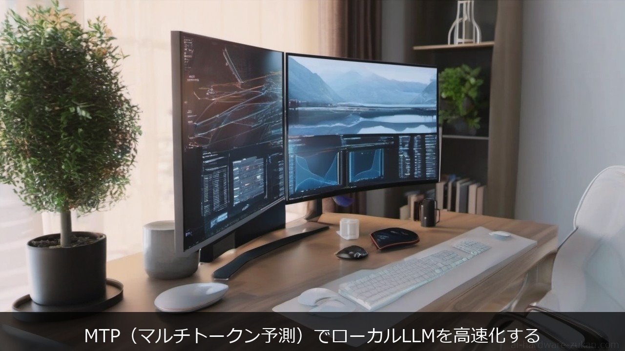 MTP マルチトークン予測 投機的デコード 高速化 RTX 5080 tokens per second GPU 推論に関する記事のアイキャッチ画像 - MTP（マルチトークン予測）でローカルLLMを高速化する