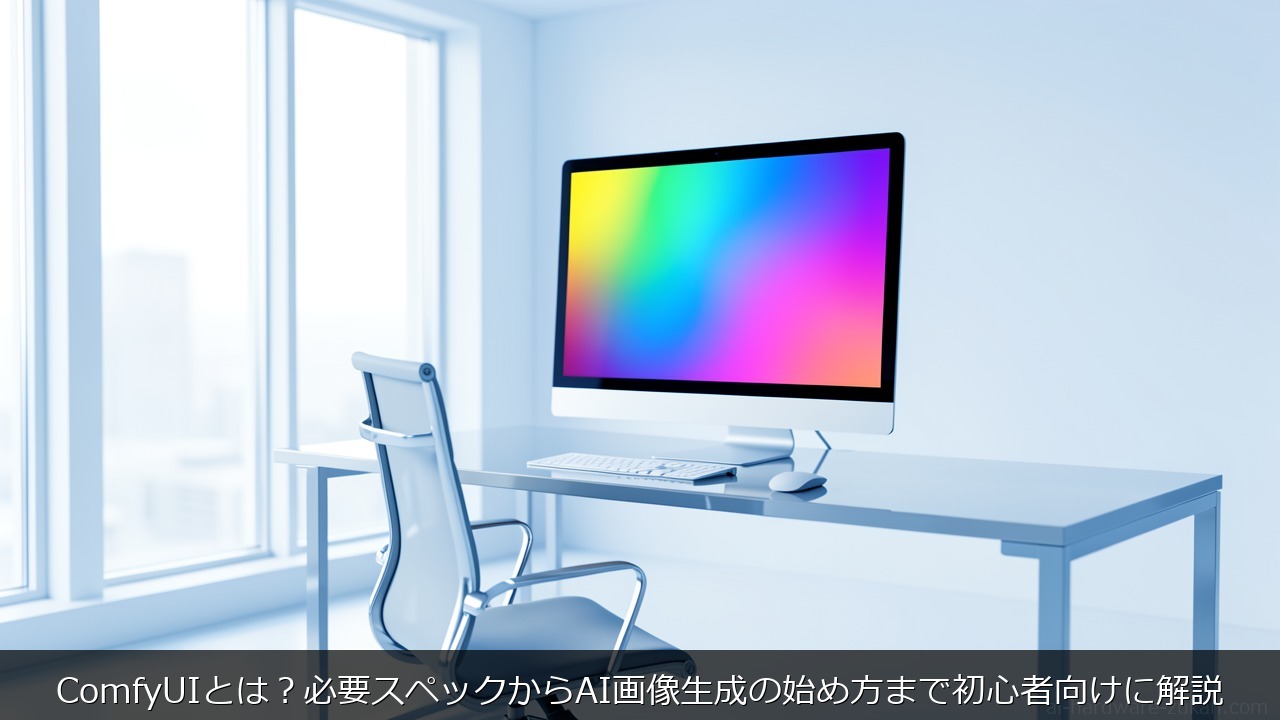 ComfyUIとは？必要スペックからAI画像生成の始め方まで初心者向けに解説をテーマにしたアイキャッチ画像