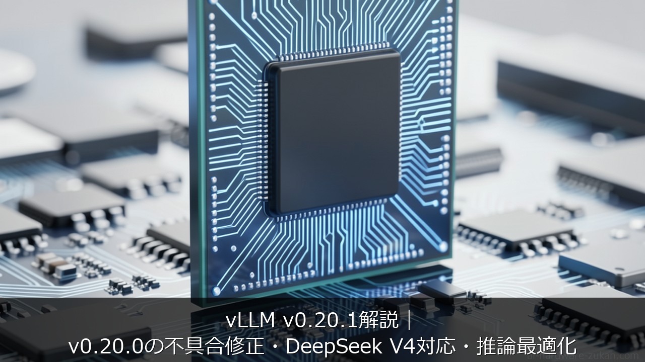 vLLM v0.20.1解説｜v0.20.0の不具合修正・DeepSeek V4対応・推論最適化 のアイキャッチ画像
