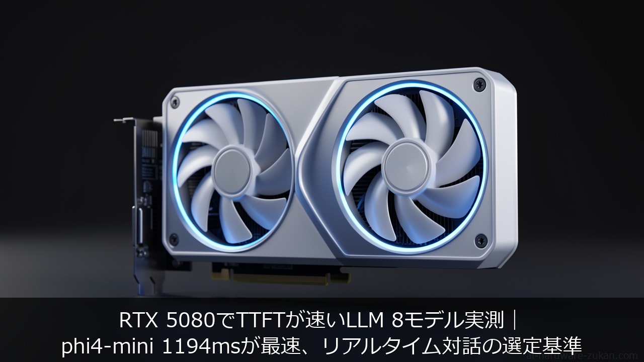 RTX 5080でTTFTが速いLLM 8モデル実測をテーマにしたアイキャッチ画像