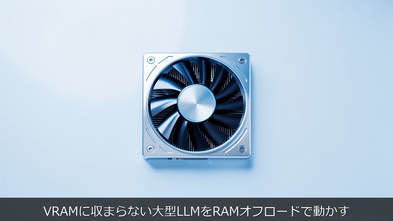 VRAMに収まらない大型LLMをRAMオフロードで動かすをテーマにしたアイキャッチ画像