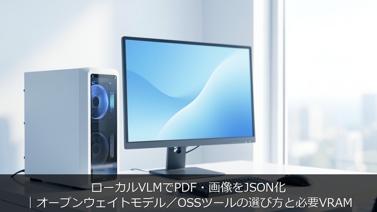 ローカルVLMでPDF・画像をJSON化｜オープンウェイトモデル／OSSツールの選び方と必要VRAM アイキャッチ