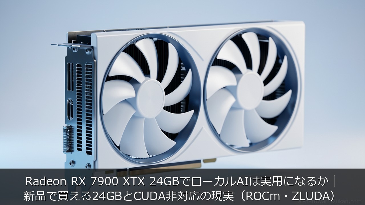 Radeon RX 7900 XTXに関する記事のアイキャッチ画像 - Radeon RX 7900 XTX 24GBでローカルAIは実用になるか