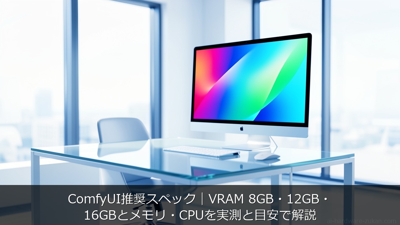 ComfyUI推奨スペック｜VRAM 8GB・12GB・16GBとメモリ・CPUを実測と目安