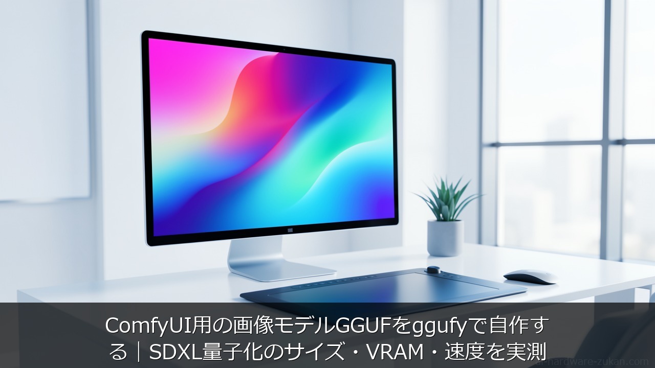ComfyUI用の画像モデルGGUFをggufyで自作するをテーマにしたアイキャッチ画像