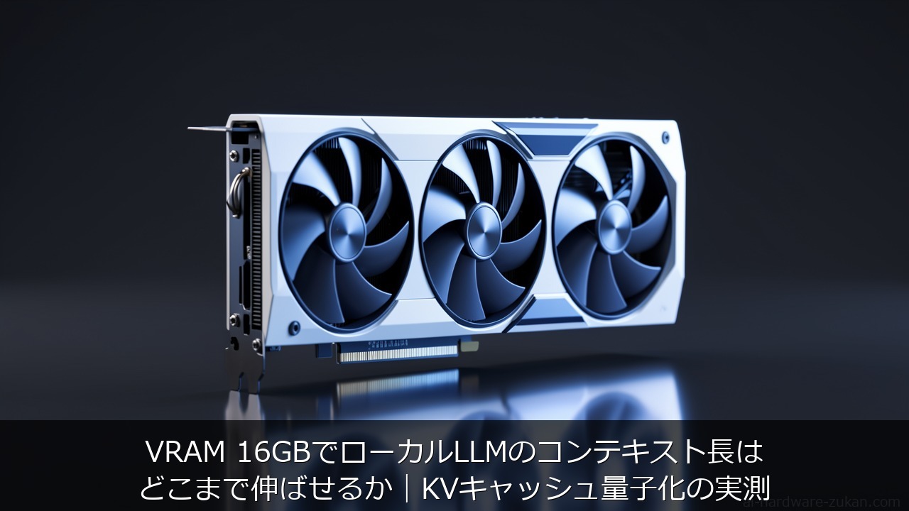 VRAM 16GBでローカルLLMのコンテキスト長はどこまで伸ばせるかをテーマにしたアイキャッチ画像