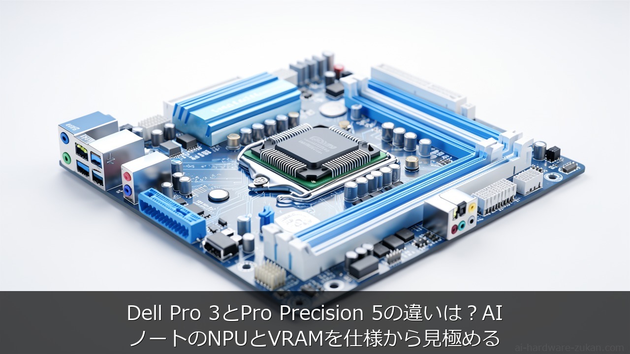 Dell Pro 3とPro Precision 5の違いは？AIノートのNPUとVRAをテーマにしたアイキャッチ画像