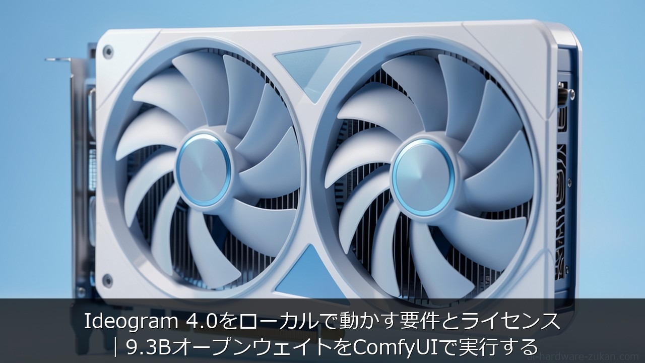 Ideogram 4.0をローカルで動かす要件とライセンス｜9.3BオープンウェイトをComfyUI のアイキャッチ画像