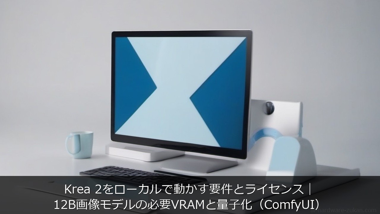 Krea 2をローカルで動かす要件とライセンス｜12B画像モデルの必要VRAMと量子化（ComfyUI）