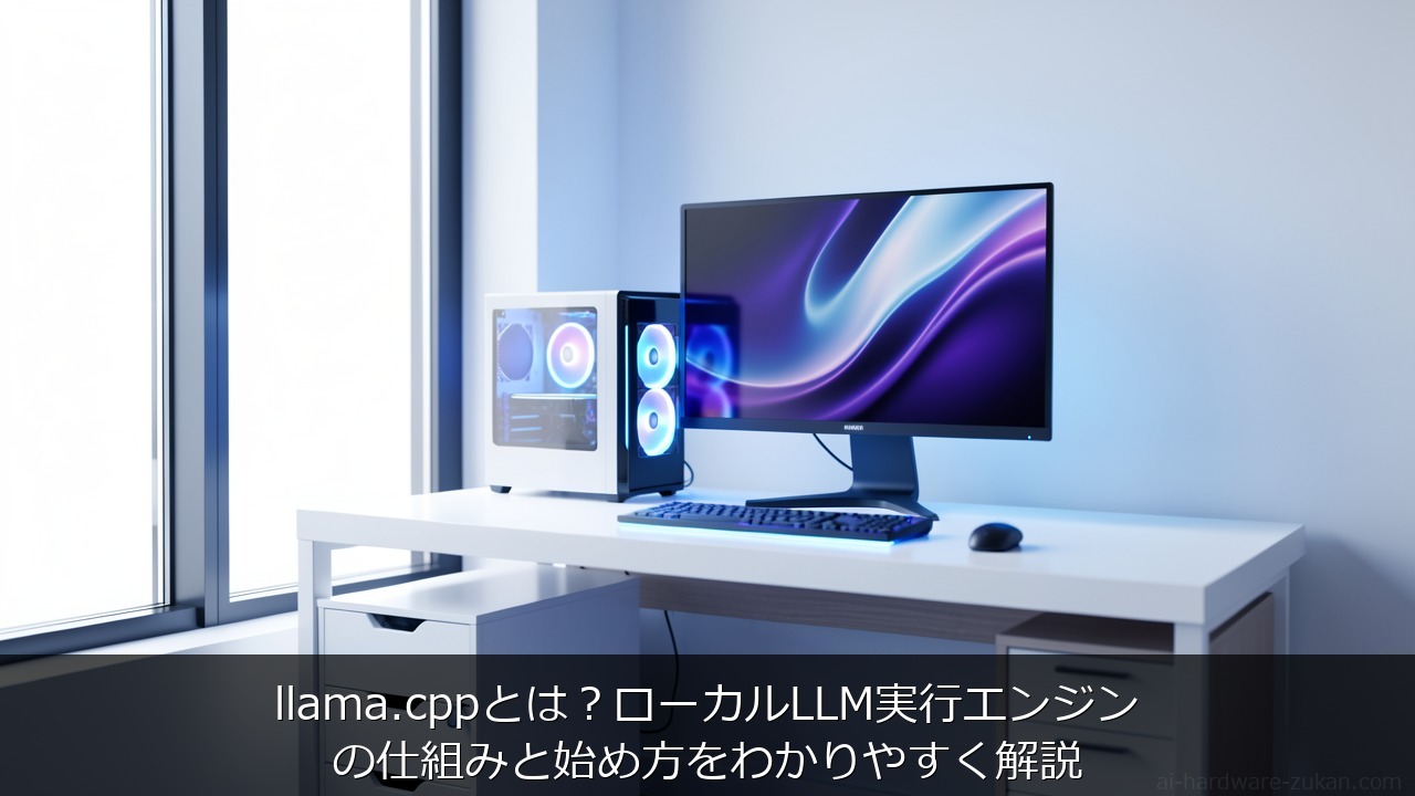llama.cppとは？ローカルLLM実行エンジンの仕組みと始め方をわかりやすく解説をテーマにしたアイキャッチ画像