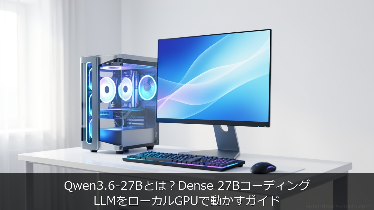 Qwen3.6-27Bとは？Dense 27BコーディングLLMをローカルGPUで動かすをテーマにしたアイキャッチ画像
