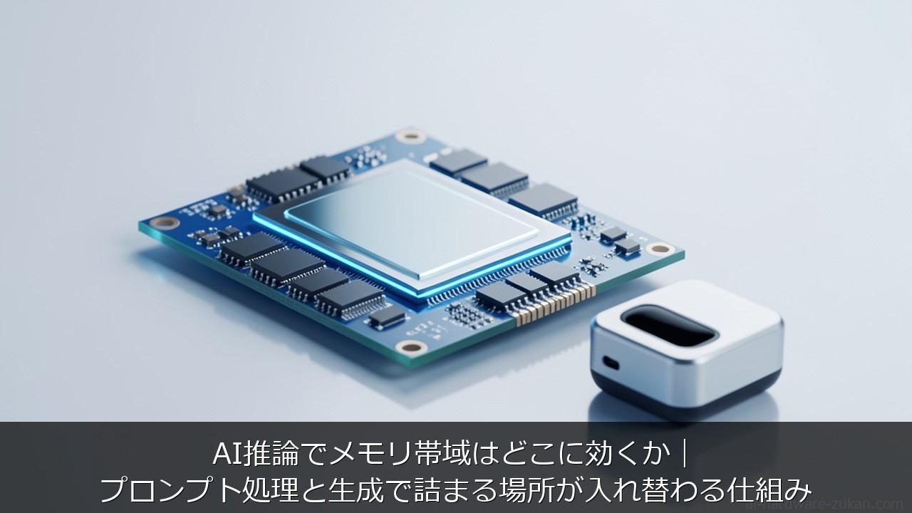 AI推論に関する記事のアイキャッチ画像 - AI推論でメモリ帯域はどこに効くか｜プロンプト処理と生成で詰まる場所が入れ替わる仕組み