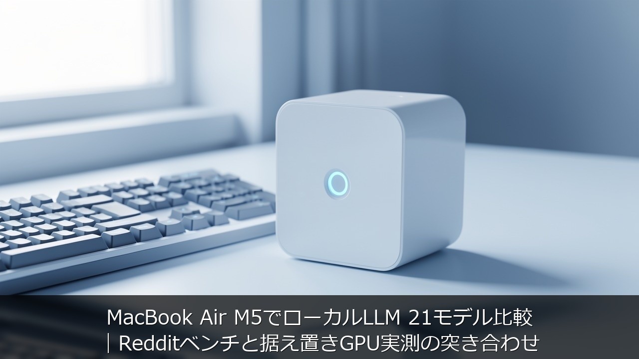 MacBook Air M5でローカルLLM 21モデル比較をテーマにしたアイキャッチ画像