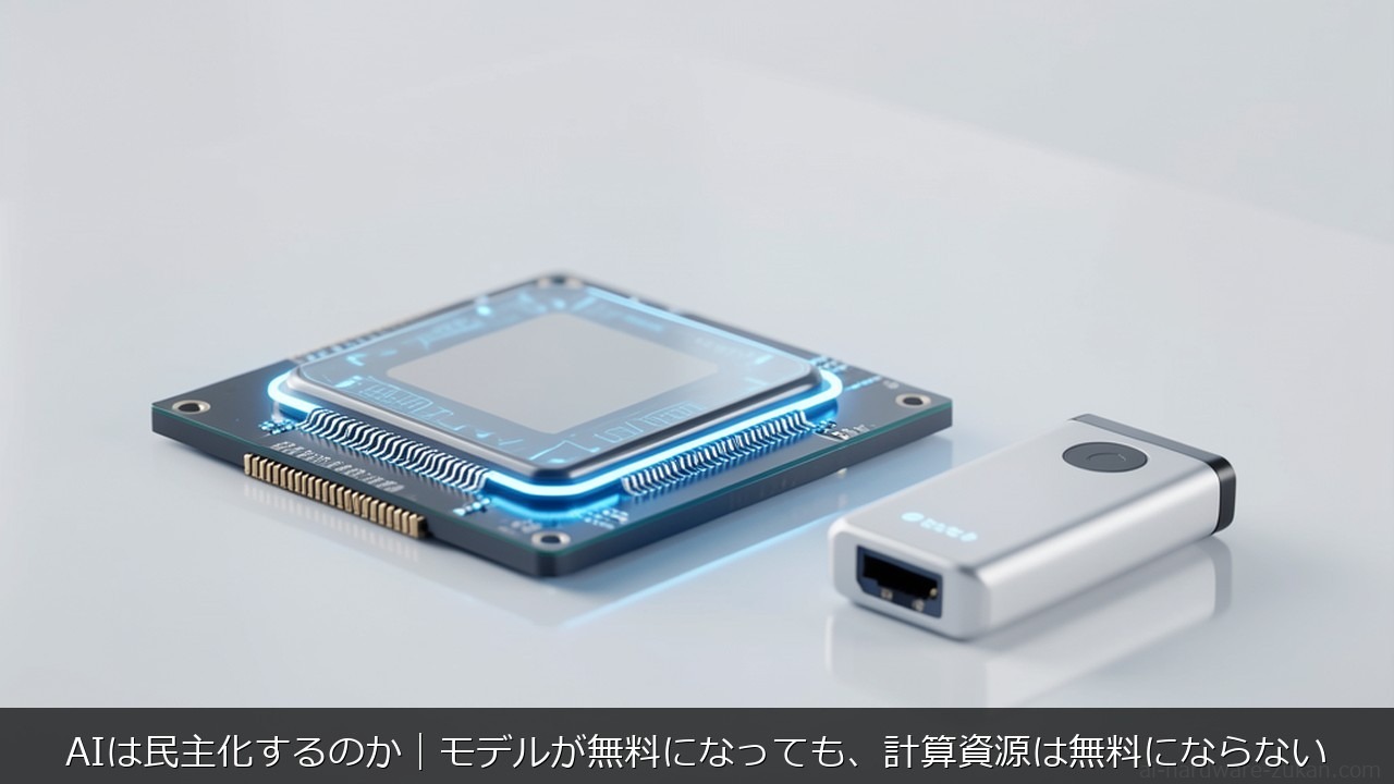 AI 民主化に関する記事のアイキャッチ画像 - AIは民主化するのか｜モデルが無料になっても、計算資源は無料にならない