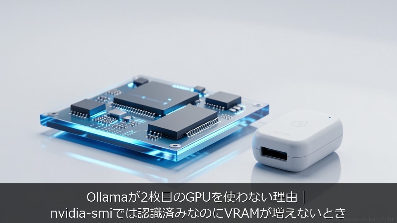 Ollamaが2枚目のGPUを使わない理由｜nvidia-smiでは認識済みなのにVRAMが増えないとき アイキャッチ
