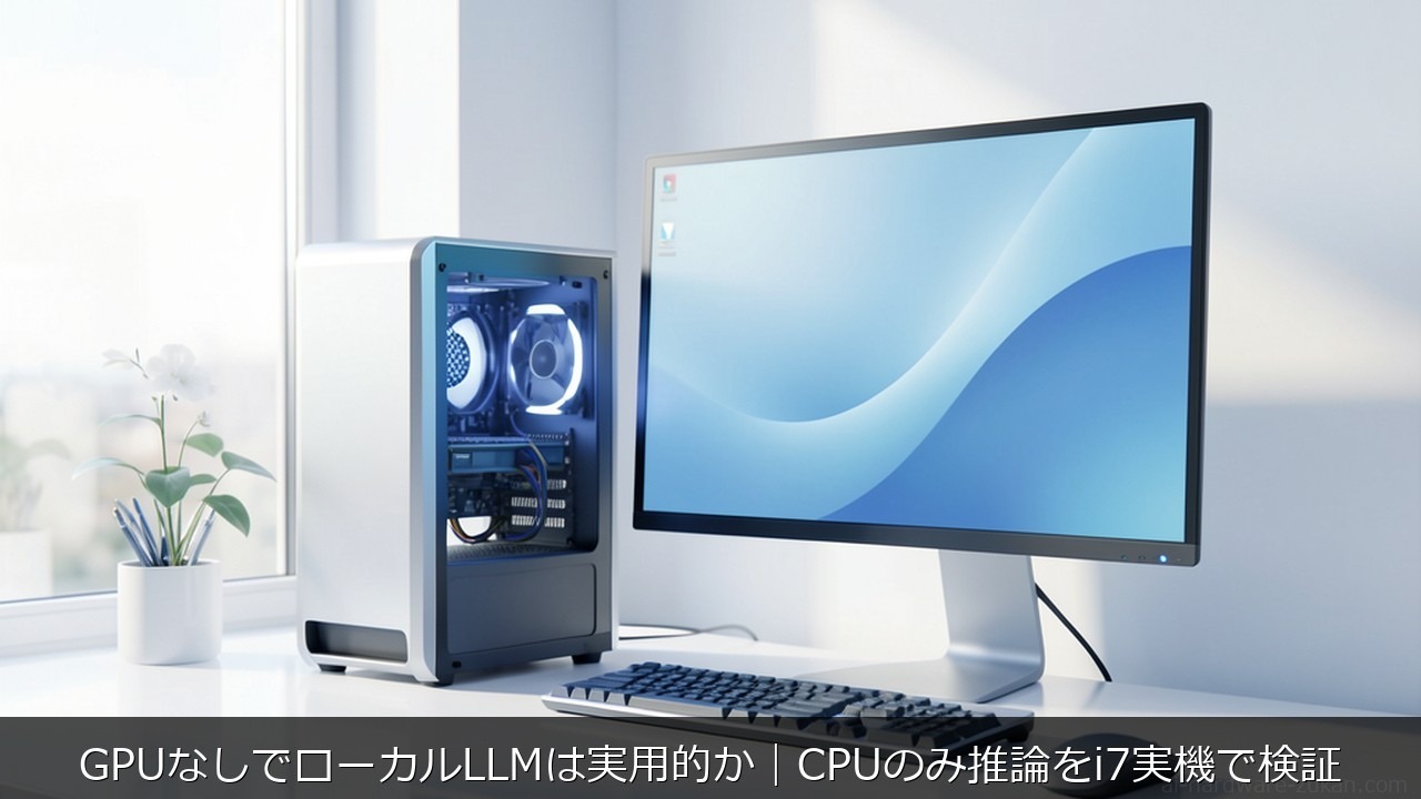 GPUなしでローカルLLMは実用的か｜CPUのみ推論をi7実機で検証