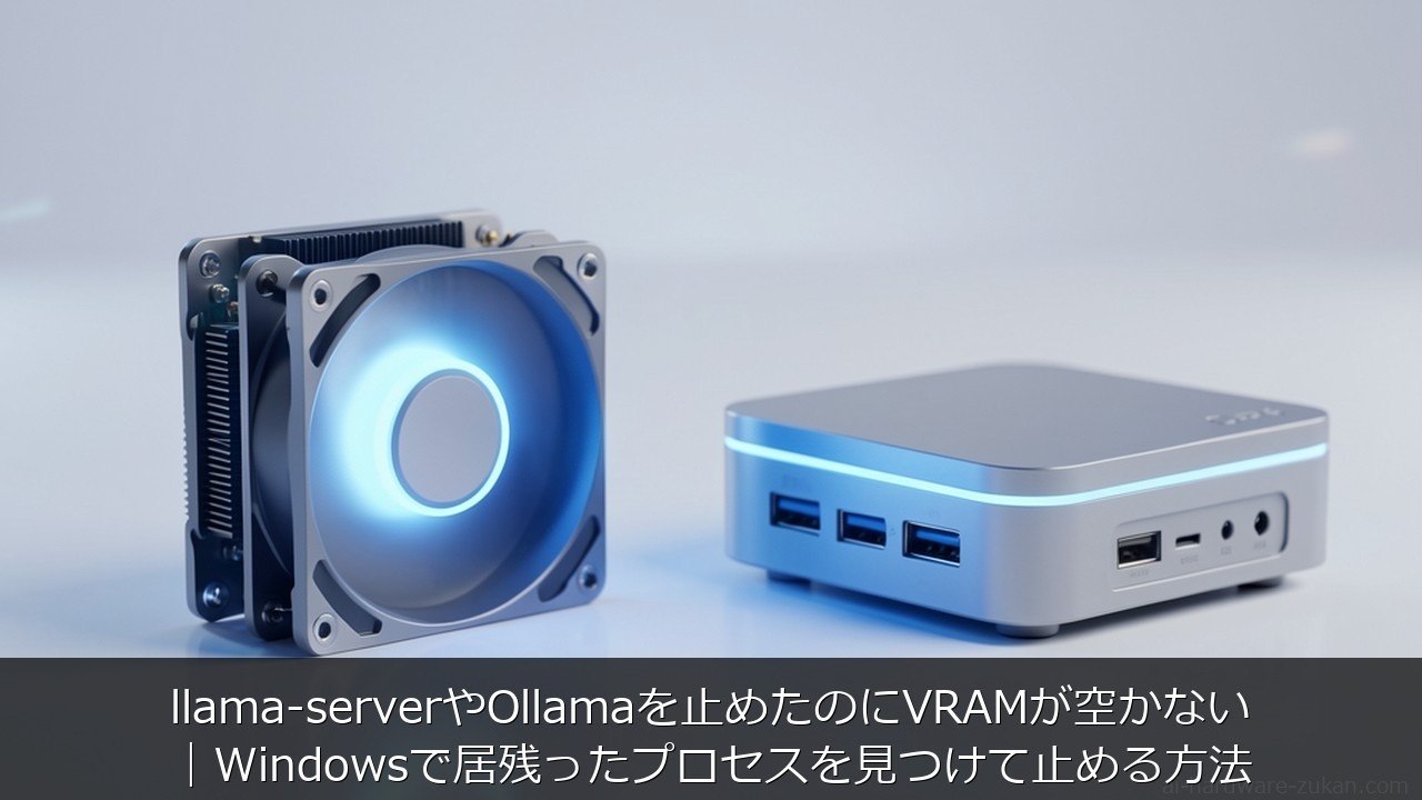 VRAMに関する記事のアイキャッチ画像 - llama-serverやOllamaを止めたのにVRAMが空かない
