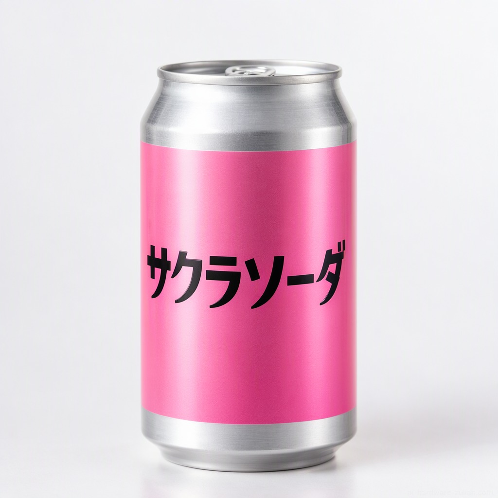 プロンプト拡張ありで生成したサクラソーダの缶